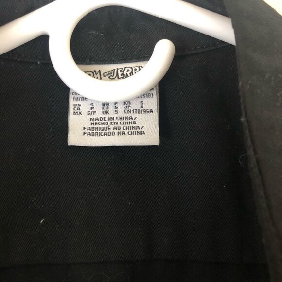 Tom and Jerry Button Down short sleeve Black Shirt size Small - Picture 3 of 4